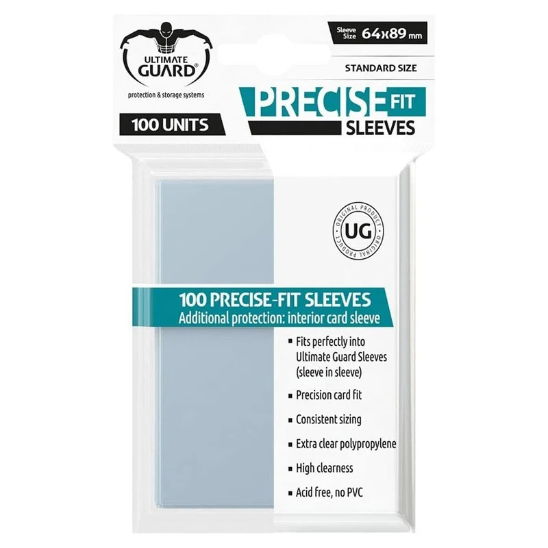 Ultimate Guard Precise-Fit Sleeves Standard Size Transparent 100ct