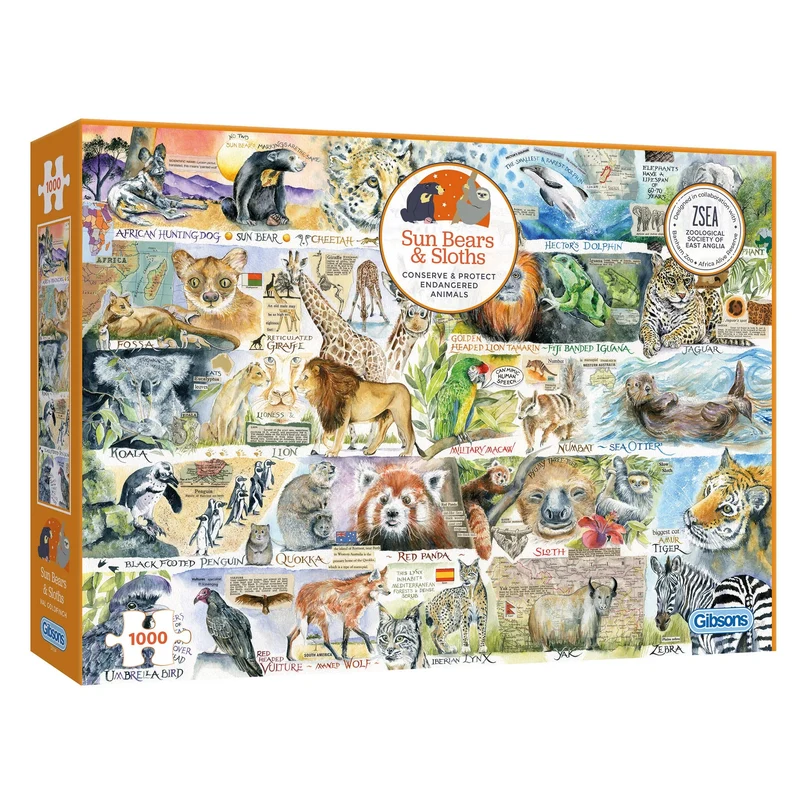 Gibsons 1000pc Sun Bears and Sloths Puzzle