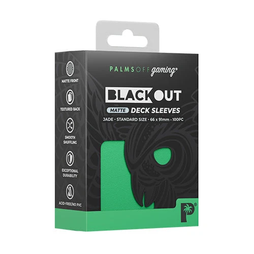 Palms Off Gaming Palms Off Standard 100pc Blackout Deck Sleeves - Jade Matte