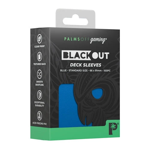 Palms Off Gaming Palms Off Standard 100pc Blackout Deck Sleeves - Blue