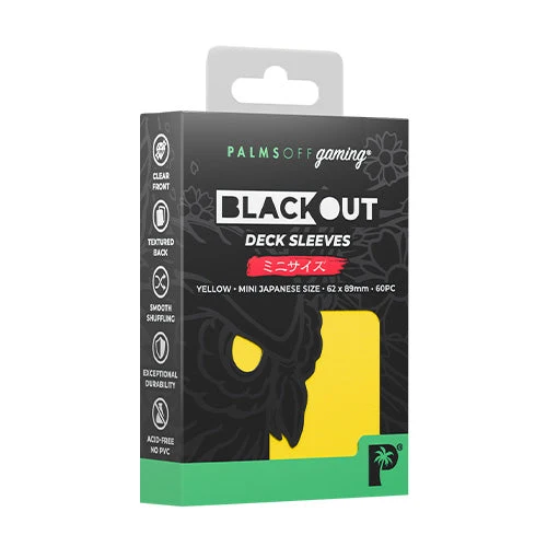 Palms Off Gaming Palms Off Japanese 60pc Blackout Deck Sleeves - Yellow