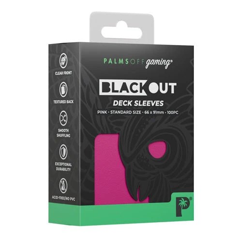Palms Off Gaming Palms Off Standard 100pc Blackout Deck Sleeves - Pink